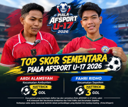 Ardi dan Fahri Cetak Hattrick, Persaingan Top Skor Piala AFSPORT U-17 Memanas