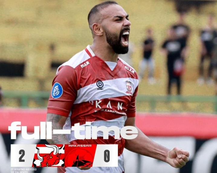Madura United Menang 2-0 atas PSM Makassar, Semakin Kokoh di 4 Besar Liga 1